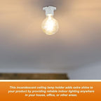 2 Pcs E26 Light Socket Porcelain Lamp Holder Socket Medium Keyless Threaded Base with Two Hole Flange Mounting and 6" Wire Indoor Garage Closet Lighting