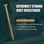 WELLOCKS Deck Screws, Wood Screws, Tan, Superior Rust Resistant, Epoxy Coated, Above 1000 Hour Salt Spray Coating T25 Torx Star Bit Included for Outdoor Wood Fence (5.2LBS Tan, #9×3-1/2")