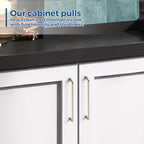 JOY DECOR Cabinet Pulls – 7-1/2 Inch Hole Center, Brushed Nickel, 5 Pack, Zinc Alloy Cabinet Handles for Drawers & Cupboard – Vintage Style Hardware for Kitchen, Bathroom, Dresser, Furniture Makeover