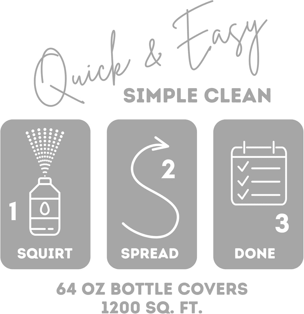 Quick Shine Hardwood Floor Cleaner 64oz, 4Pk| Use in Spray & Vac Mops| Removes Dirt & Scuff Marks| Ready-to-Use, Streak Free, No Rinse| Safer Choice Cleaner| Perfect for Gentle and Effective Cleaning