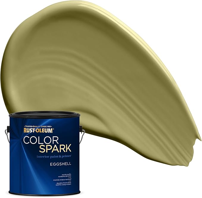 Rust-Oleum Color Spark Interior Paint and Primer in One, Eggshell, Wasabi Root, 1 Gallon
