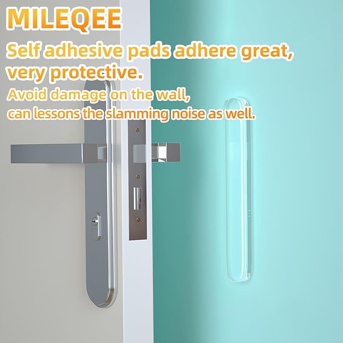 30PCS Clear Protector Strips, Door Wall Bumpers Stopper, Self Adhesive Cabinet Pads Sound Dampening, Cupboard Drawer Cushion Guards, Desk Protective Soft Quiet Cushioning for Furniture Kitchen