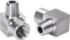 90 Degree Street Elbow - 1/8" NPT Male to 1/8" NPT Female Stainless Steel 304 Heavy Duty Forged Square Barstock Street Elbow Adapter Pipe Fitting (pack of 2)