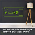 Leviton Decora Smart Dimmer Plug, Wi-Fi 2nd Gen, Works with Matter, My Leviton, Alexa, Google Assistant, Apple Home/Siri & Wire-Free Anywhere Companions for Switched Outlet, D23LP-1RW, White