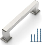 10 Pack 3.75"(96mm) Brushed Satin Nickel Cabinet Pulls Kitchen Cabinet Handles Drawer Pulls Cupboard Hardware for Cabinets CK0078