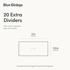 BLUE GINKGO 20 Dividers - Compatible with Small 20-Drawer Storage Cabinet (20-Pack) - Clear