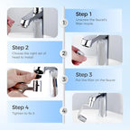 Universal Sink Faucet 1440° Rotatable Faucet Aerator Extension, U Shaped Faucet Extender Adjustable Robotic Arm 2 Spray Modes for Kitchen & Bathroom (2)