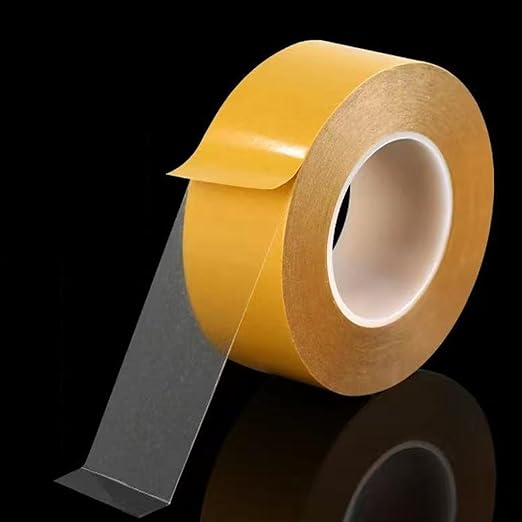 Ultra Thin Double Sided Tape Heavy Duty - 0.125mm Thick Clear Strong Adhesive Two Sided Stick Tape for Woodworking,Photos,Posters,Rugs,DIY Projects,Crafts,2 in x 66 ft Roll, Removable,Residue Free