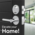 Mega Handles Ronn Entrance Combo, Entry Lever Door Handle and Single Cylinder Deadbolt Lock and Key Pack, Heavy Duty Round Locking Door Levers Set for Left or Right-Handed Doors - Polished Chrome