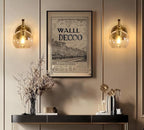 ANDY STAR Brushed Gold Bathroom Light Fixtures, Brass Vanity Lights for Mirror, 1-Light Bathroom Wall Sconces Lighting with Globe Clear Shade Up or Down Wall Mounted for Kitchen, Living Room, Hallway