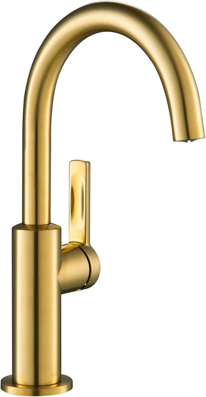 KRAUS Oletto Single Handle Kitchen Bar Faucet in Brushed Brass, KPF-2822BB