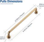 JOY DECOR Cabinet Pulls – 6-1/4 Inch Hole Center, Champagne Bronze, 5 Pack, Zinc Alloy Cabinet Handles for Drawers & Cupboard – Vintage Style Hardware for Kitchen, Bathroom, Dresser