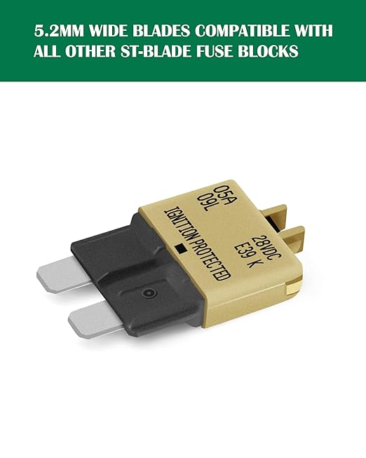 LENKRAD Automotive 5 Amp ATC/ATO Resettable Fuse 5A Manual Reset Standard Blade 5Amp Fuses Manual-Reset Circuit Breaker 5A for Car Truck RV Automotive Marine Boat Trolling Motorhome, 5 Pack…