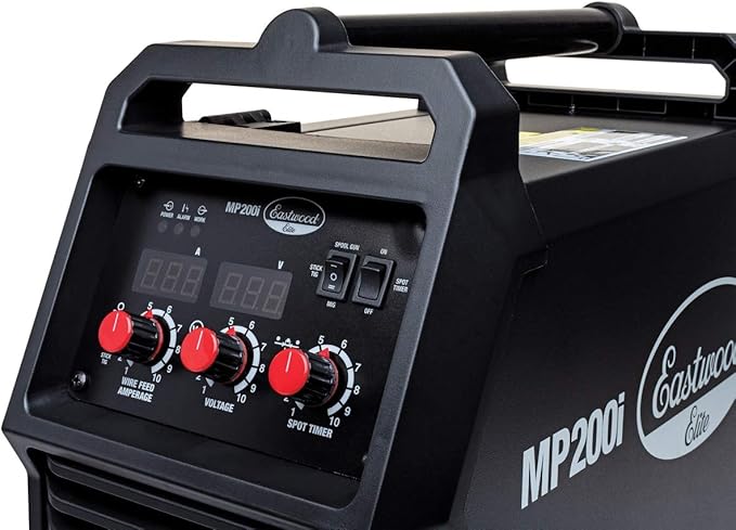 Eastwood Elite MP200i Multi Process Welder | All in One Powerful 110V Inverter Portable Welding Machine | MIG TIG Stick Compatible with Built-in Spot Weld Timer | Perfect DIY Home Garage Spot Welder