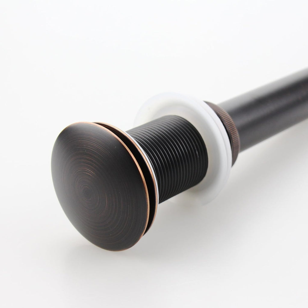 Oil Rubbed Bronze Pop UP Sink Drain, Vanity Bathroom Vessel Lavatory Faucet Drain Stopper, ORB without Overflow
