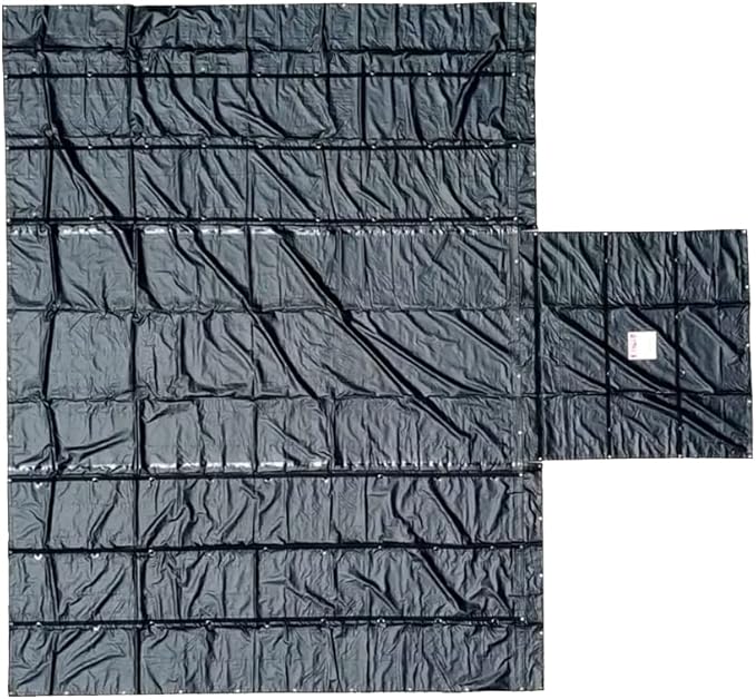 Mytee Products 20' x 27' Flatbed Truck 18 Oz Lumber Tarp with 6 FT Drop - Black Heavy Duty Vinyl Waterproof Tarp for Trailers to Protect Cargo from Wind, Rain, Snow and Sun