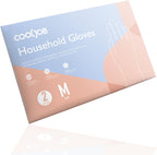 COOLJOB 2 Pairs Thickened Rubber Gloves with Cotton Lining & Non-slip Grip, Colorful Household Long Lasting Dishwashing Gloves for Kitchen & Bathroom Cleaning, Orange & Blue, Medium