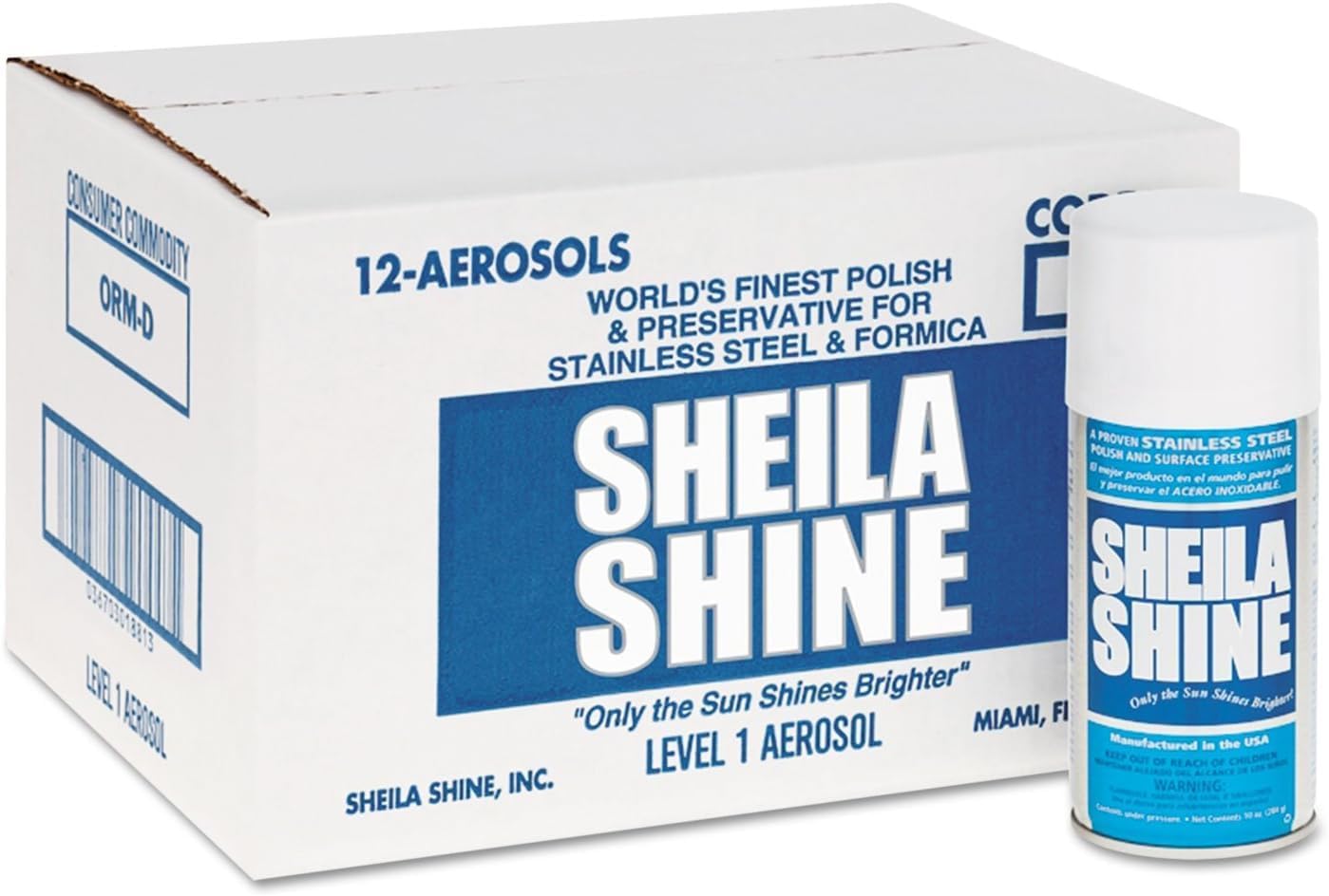 Sheila Shine Stainless Steel Polish & Cleaner | 12 x 10 oz Aerosol Spray Can| Protects Appliances from Fingerprints and Grease Marks | Residue & Streak Free |10 Oz Aerosol Can | Pack of 12