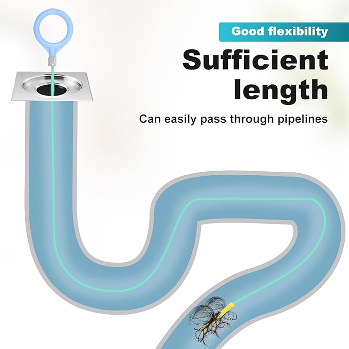 16 PackPipe Cleaner Brush Set Flexible Sink Drain Unclogging Tool Multi Functional Bathroom Kitchen Clog Remover Hair Removal Tool for Bathrooms Kitchens and Shower Rooms