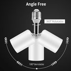 Ceramic E26 Light Bulb Socket Extender - 5.5inch Long - 90 Degree Angle Adjustable- 150W Max and Fire-Resistant - Light Extension for Medium Bulb Socket (1)