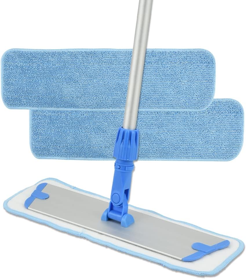 Layers 18 Inch Microfiber Mop for Floor Cleaning-Hardwood with 3 Washable Mop Pads, with Aluminium Handle for Wet Dry Dust Household Cleaning.
