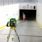 Huepar Electronic Green Rotary Laser Level + Plumb Points, Self-Leveling Horizontal/Vertical Rotary Laser Kit 800M W/Goggles, Receiver, Target Plate, Remote Control, Li-ion Battery & 5V2A Adapter