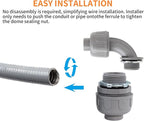 2" Liquid Tight Connector PVC Electrical Conduit Fittings 90 Degree Flexible Conduit Connector for Home Kitchen Bathroom Tube Tool Supplies,UL Listed(2Pcs 90 Degree)