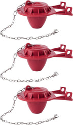 Hibbent 3 Pack 2-inch Universal Toilet Tank Flapper, Long Lasting All Rubber Seal Flapper Replacement Compatible with American Standard Water Conserving, High Performance, Red