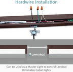 Under Cabinet Lighting Motion Sensor Hardwired, 24 Inch 12W Dimmable, 5 CCT 2700/3000/3500/4000/5000K, Eyes Care Design Linkable Under Counter Lights for Kitchen, Sink, ETL Listed, Bronze