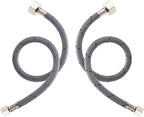 48" Length Faucet Supply Line, WOWOW Bathroom Kitchen Faucet Lines Braided Nylon Sink Hose with 3/8-Inch Female Compression Thread x 1/2" Comp 2Pcs (1 Pair)