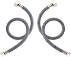 WOWOW 72" Faucet Supply Line, Faucet Hose for Bathroom Kitchen Braided Nylon Sink Hose with 3/8-Inch Female Compression Thread x 1/2" Comp 2Pcs (1 Pair)