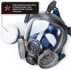 Parcil Distribution Gas Mask Survival Nuclear and Chemical Full Face Respirator - Organic Vapor & Particulate - CE Tested