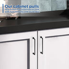 JOY DECOR Cabinet Pulls – 6-1/4 Inch Hole Center, Matte Black, 2 Pack, Zinc Alloy Cabinet Handles for Drawers & Cupboard – Vintage Style Hardware for Kitchen, Bathroom, Dresser, Furniture Makeover