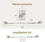 MEGA HANDLES Transom Door Chain 12-Inch, Door Chain Stopper for Transom Windows, Cabinet Door Restraint, Chain Lid Support, Durable Transom Window Hardware for Enhanced Safety - Polished Chrome