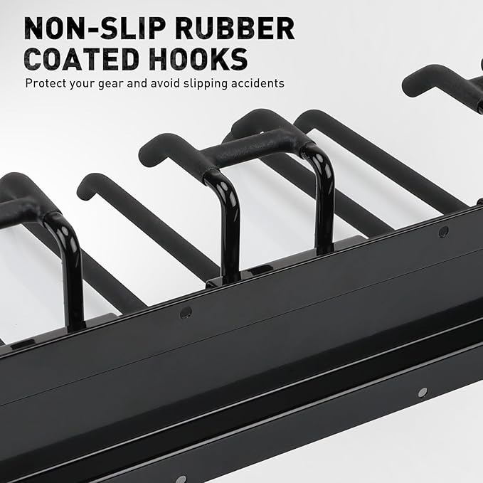 ELEAD 9-Pairs Heavy Duty Garage Tool Organizer Wall Mount Hooks, 48 Inches 730 lbs Garden Tool Organizer with Adjustable Hooks, Yard Tool Organizer for Garden, Yard, and Shed