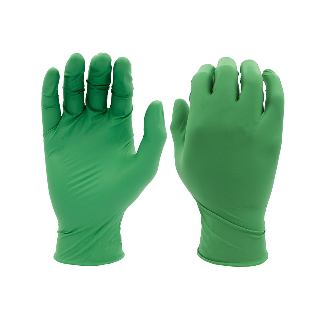 SHOWA 6110PF Sustainable EBT Latex-Free, Powder-Free, Nitrile Disposable Single Use Safety Gloves, 4 Mil, 9.5" Length, Small (1 Box/100 Gloves)