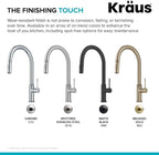 KRAUS Oletto Modern Industrial Pull-Down Single Handle Kitchen Faucet in Spot Free Stainless Steel, KPF-2654SFS