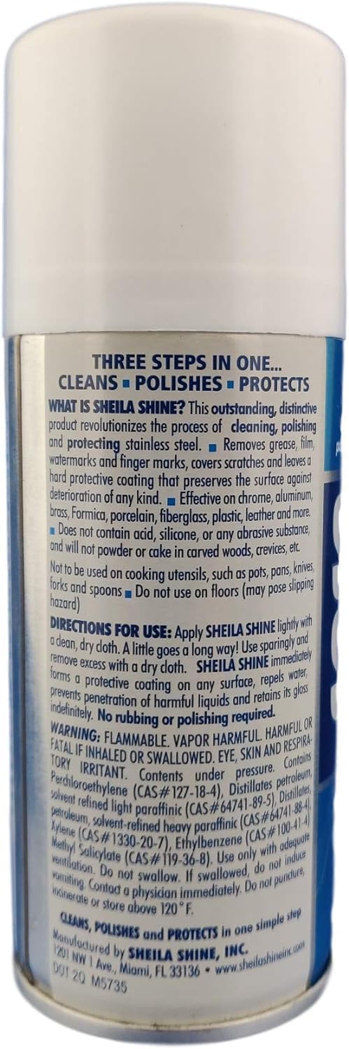 Shiela Shine 3 Oz. Stainless Steel Cleaner and Polish Spray, Removes Grease, Fingerprints, Watermarks in Household, Kitchen Cleaner Spray for Stainless Steel Ideal for Appliances, Fridge, Sink, Stoves