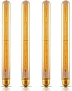 CTKcom T10/T300 40W Amber Vintage Edison Bulb， E26 Medium Base，2200K-2300K Tubular Bulb Nostalgic Tungsten Filament Antique Bulb Amber Glass for Industrial Wall Sconce Pendant Lighting-(4 Pack)