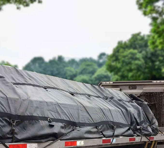 Mytee Products 2 Pack Truck Flatbed Trailer Tarps Combination Lumber Tarp 24x27 (8' Drop) - Black