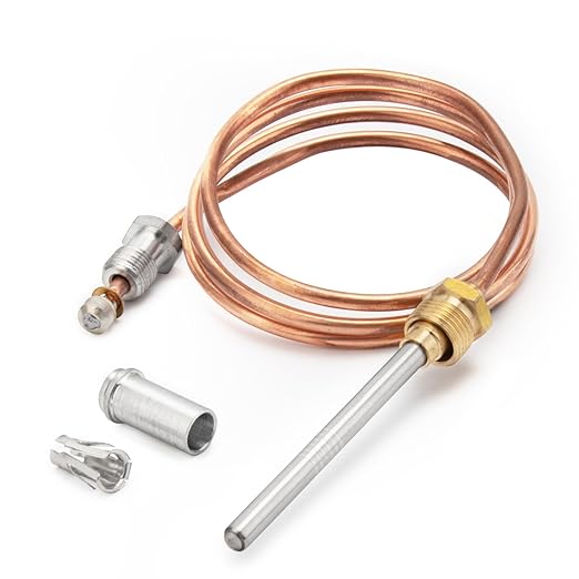 30Inch Thermocouple Compatible with Honeywell Water Heaters, CQ100A1039 Gas Furnaces Thermocouple for Twist-in, Clamp-in and Push-in Type Pilot Burners, Boilers Thermal Coupler Parts