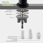 Black Water Filter Faucet, Non Air Gap RO Faucet Stainless Steel for Reverse Osmosis System Easy to Install