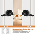 Probrico Privacy Door Handles for Bedroom and Bathroom Black Privacy Door Handle Lever, Keyless Interior Door Handles Bed Bath Door Lockset, 3 Pack
