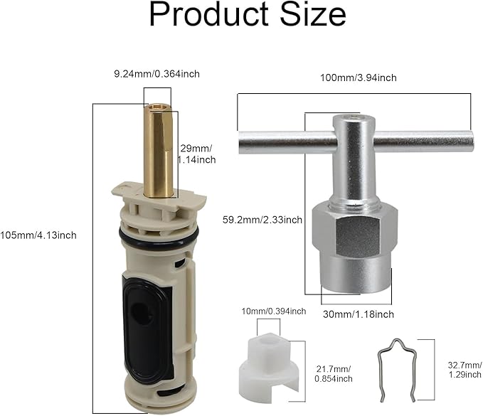 Shower Cartridge Replacement Compatible with Moen 1222, Brass Stem, Pressure-Balanced, Includes Retaining Clip and Disassembly Tool, for One-Handle Posi-Temp Tub & Shower Faucet (1-Pack)