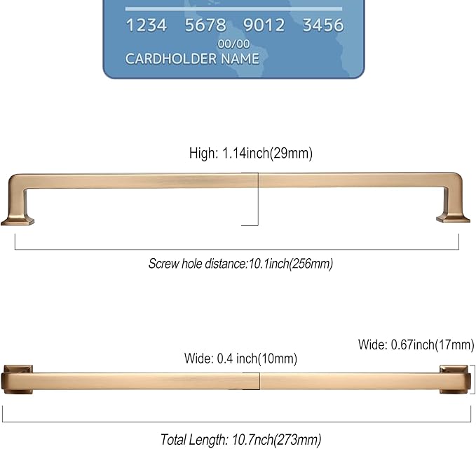 6 Pack 10 Inch Cabinet Handles - Champagne Bronze Cabinet Pulls for Kitchen and Dresser