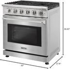 30 inch Freestanding Natural Gas Range or Liquid Propane Gas Range with 5 Burners, Large Capacity 24 inch Top Control Built-In Dishwasher with Third Rack, in Stainless Steel (Stainless Steel)