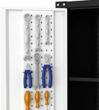 GarveeHome 72 in Steel Rolling Tool Cabinet with Lock | Heavy-Duty Garage Storage w/ 4 Adjustable Shelves & Pegboard | Industrial Organizer for Workshop Home