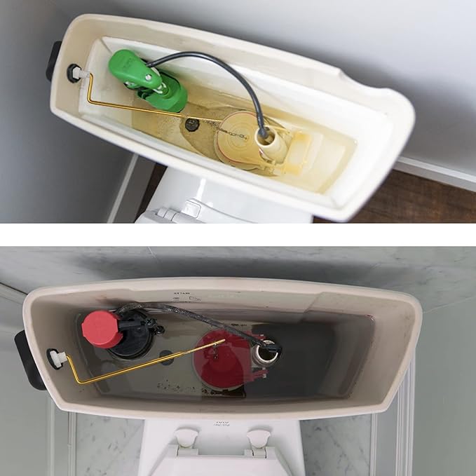 Toilet Handle Replacement Kit, Side Mount Toilet Trip Levers with Seal Gasket and Nut, with Stainless Steel Flapper Chains, Universal Replacement for Most Toilets (Matte Black)