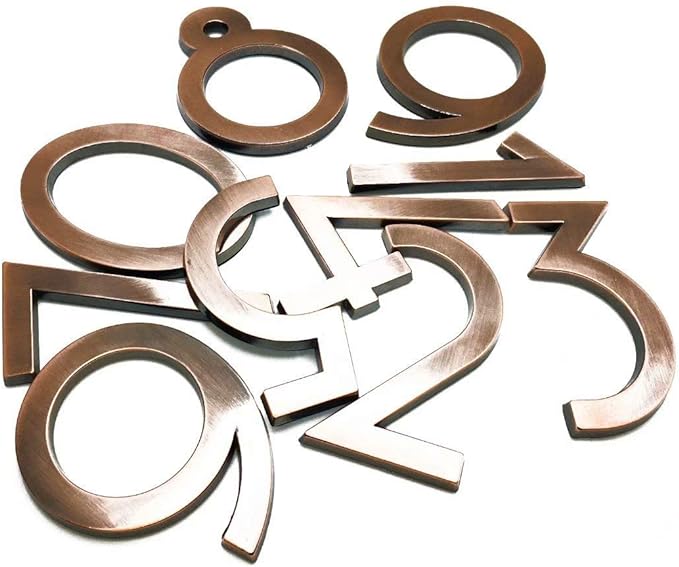 Diggoo 20 Pack Mailbox Numbers 0-9, 2.76 Inch High, Door Address Numbers Stickers for Apartment, House, Room, Office, Cars, Trucks, Bronze Plating Process Number Sign