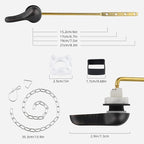iFealClear Universal Metal Toilet Handle Replacement Kit, Front Mount Toilet Tank Flush Lever with Stainless Steel Chain, Fits Most Toilets, Oil Rubbed Bronze
